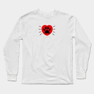 Dog Lover Heart And Paw Print Long Sleeve T-Shirt